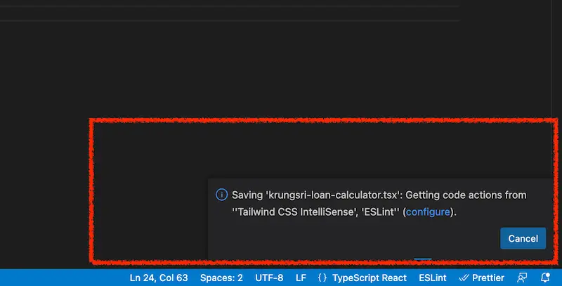 vscode eslint notification