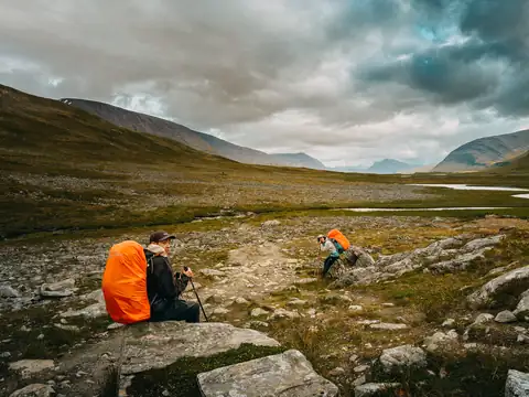 Climbing to Tjäktja